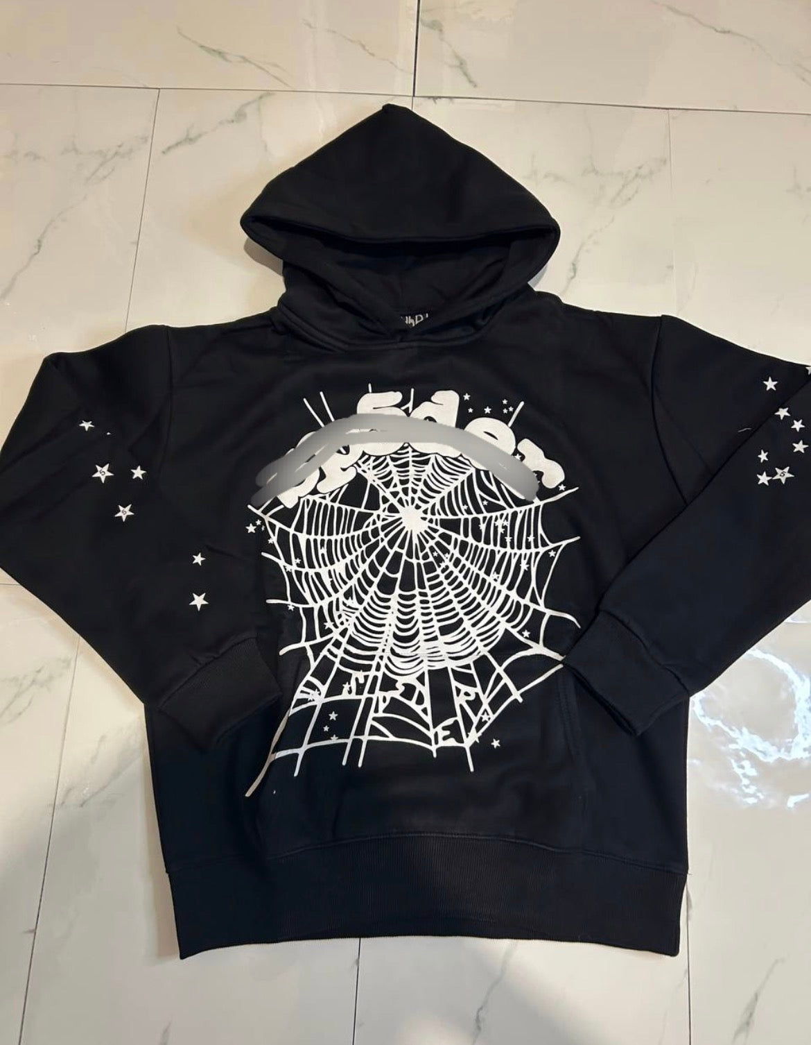BLACK WHITE SPIDER HOODIE