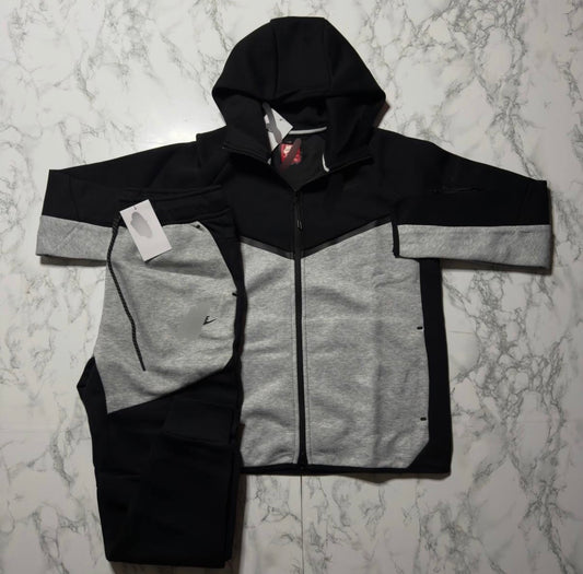 GREY BLACK TECH TRACKSUITS